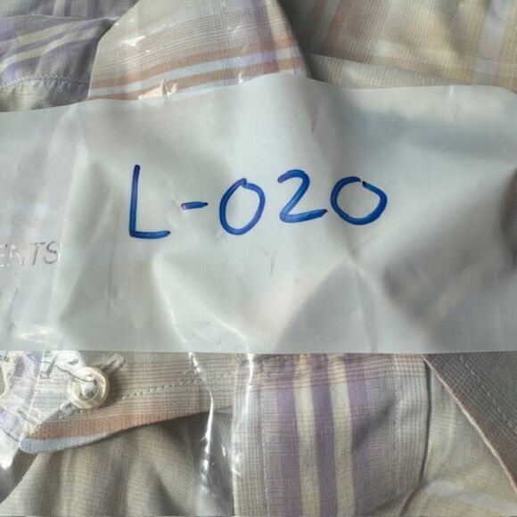 Burberry Yellow / Tan / Purple Plaid Long Sleeve Button Down Top in Size Large - Picture 4 of 4